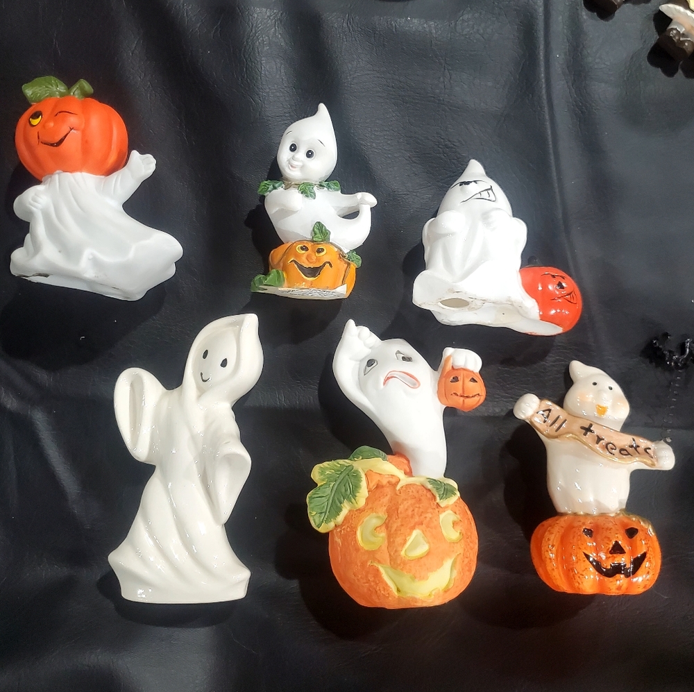 Halloween Ghost Figurines Vintage Set Of 6